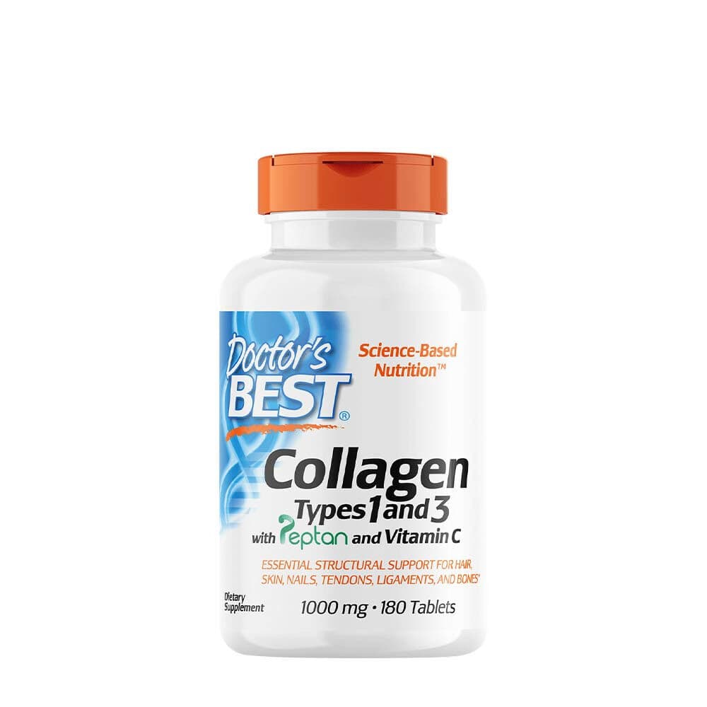 Collagen Types 1 and 3 with Peptan and Vitamin C, 1000mg - 180 tabs