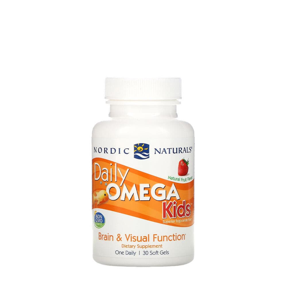 Daily Omega Kids, Natural Fruit Flavor – 30 softgels