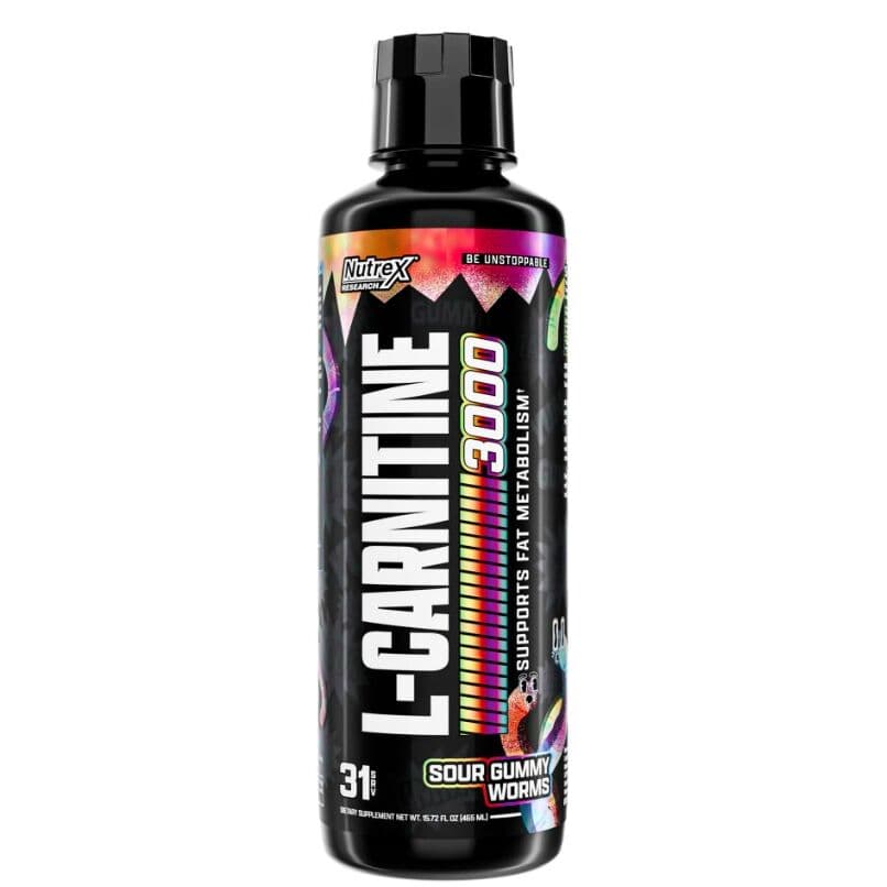 L-Carnitine 3000, Sour Gummy Worms – 465 ml.
