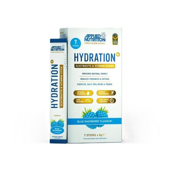 Hydration + Electrolyte & Vitamin Powder Stick Packs, Blue Raspberry – 7 x 8g