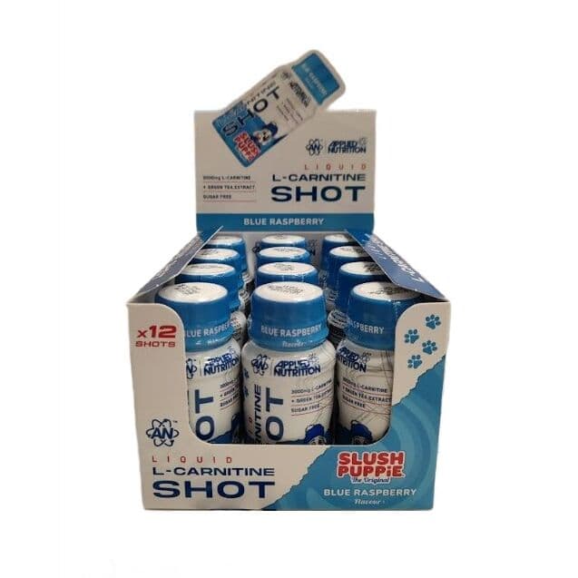 Applied Nutrition – Liquid L-Carnitine Shot, Slush Puppie Blue Raspberry – 12 x 60 ml