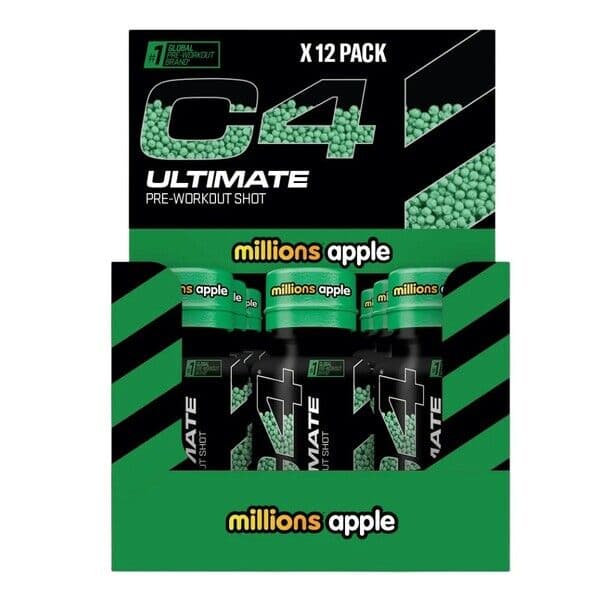 C4 Original Pre-Workout Shot, Millions Apple – 12 x 60 ml