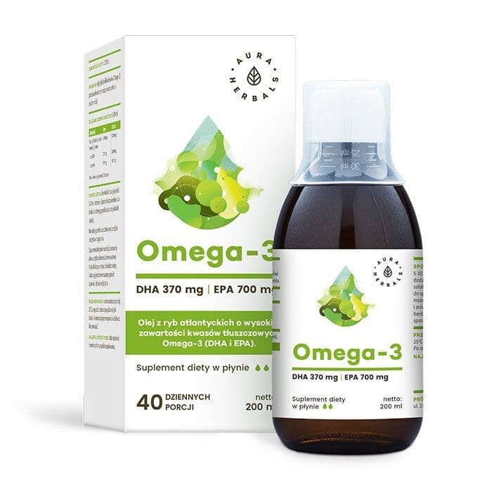 AURA HERBALS Omega-3 -370 DHA / 700 EPA (200 ml / 6,76 fl. oz.)