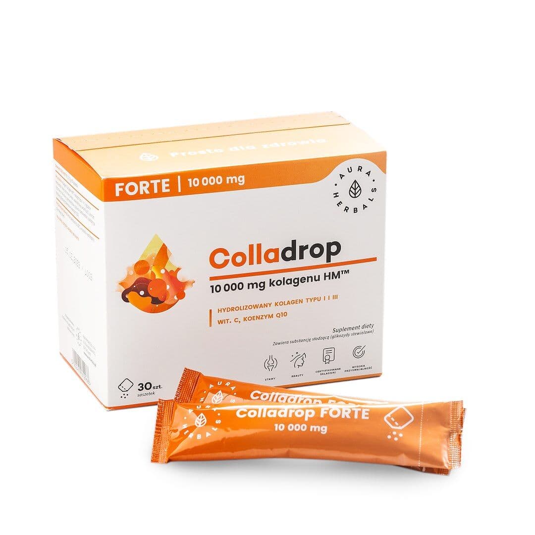 AURA HERBALS Colladrop Forte, marine collagen, 10000 mg (30 sachets)
