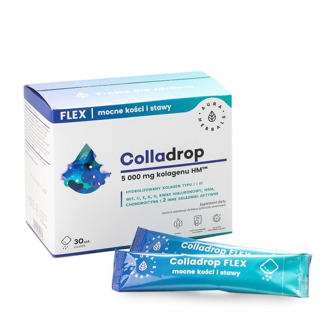AURA HERBALS Colladrop Flex, marine collagen, 5000 mg (30 sachets)
