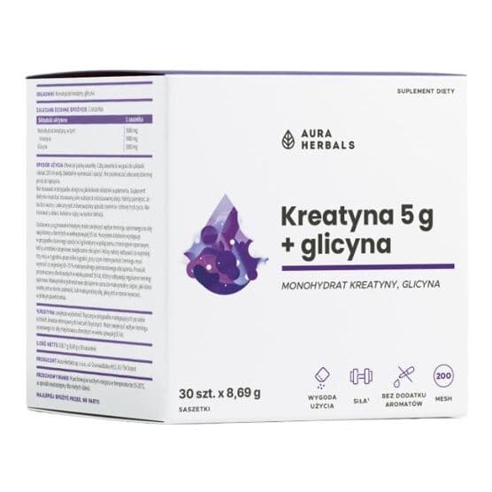 AURA HERBALS Creatine Monohydrate 5 g + Glicyne sachets (30 pcs)