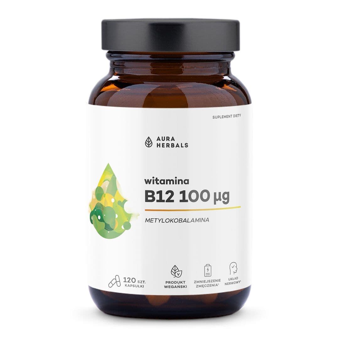 AURA HERBALS Vitamin B12 (methylcobalamin), 100 mcg (120 caps)