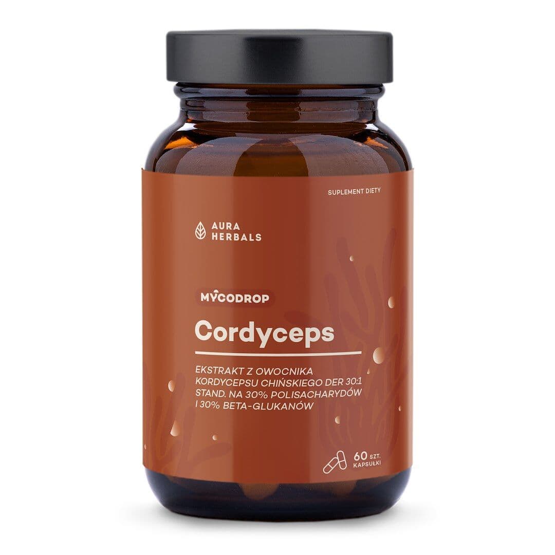 AURA HERBALS Mycodrop, Cordyceps 30:1, 30% beta-glukan (60 caps)