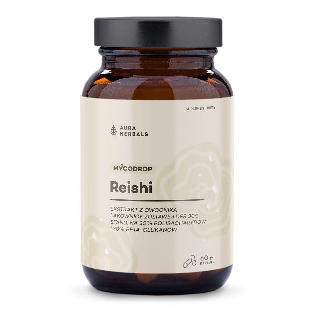 AURA HERBALS Mycodrop, Reishi 30:1, 30% beta-glukan (60 caps)