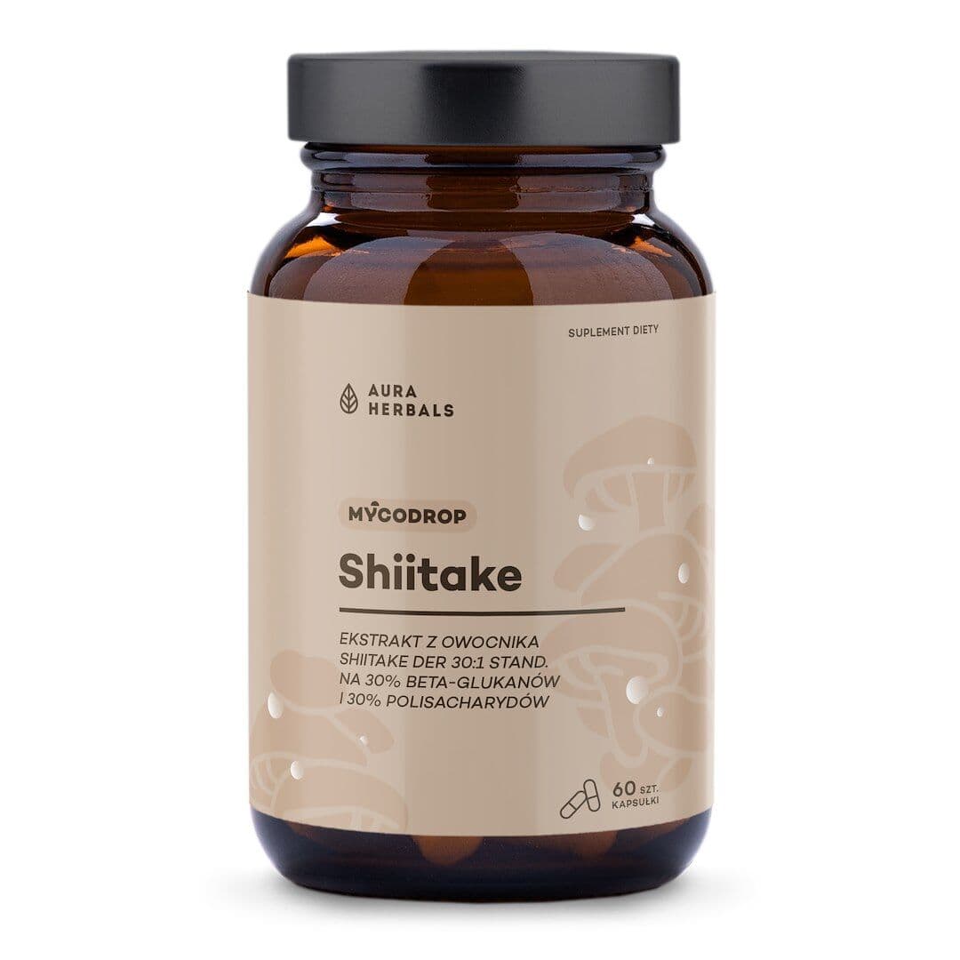 AURA HERBALS Mycodrop, Shiitake 30:1, 30% beta-glukan (60 caps)