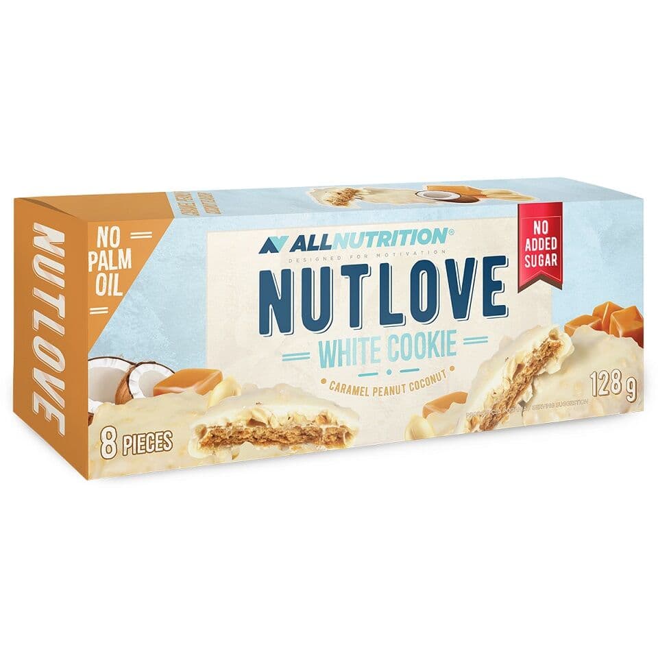 Nutlove White Cookie, Caramel Peanut Coconut – 8 cookies