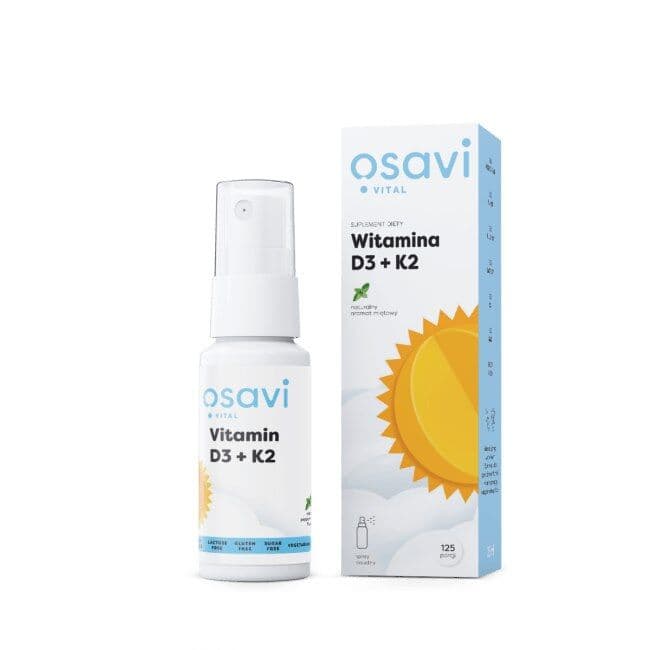OSAVI Vitamin D3 + K2 Oral Spray, Peppermint (25 ml / 0.84 fl. oz.)