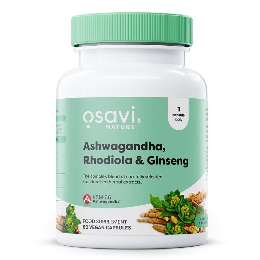 Ashwagandha + Rhodiola & Ginseng – 60 vegan caps
