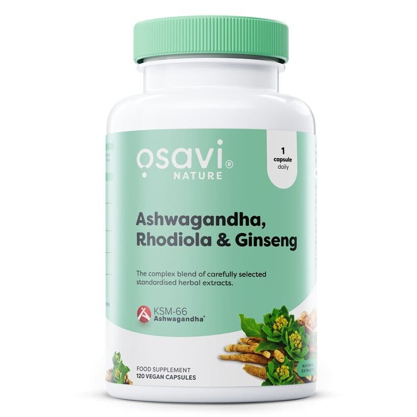 Ashwagandha + Rhodiola & Ginseng – 120 vegan caps