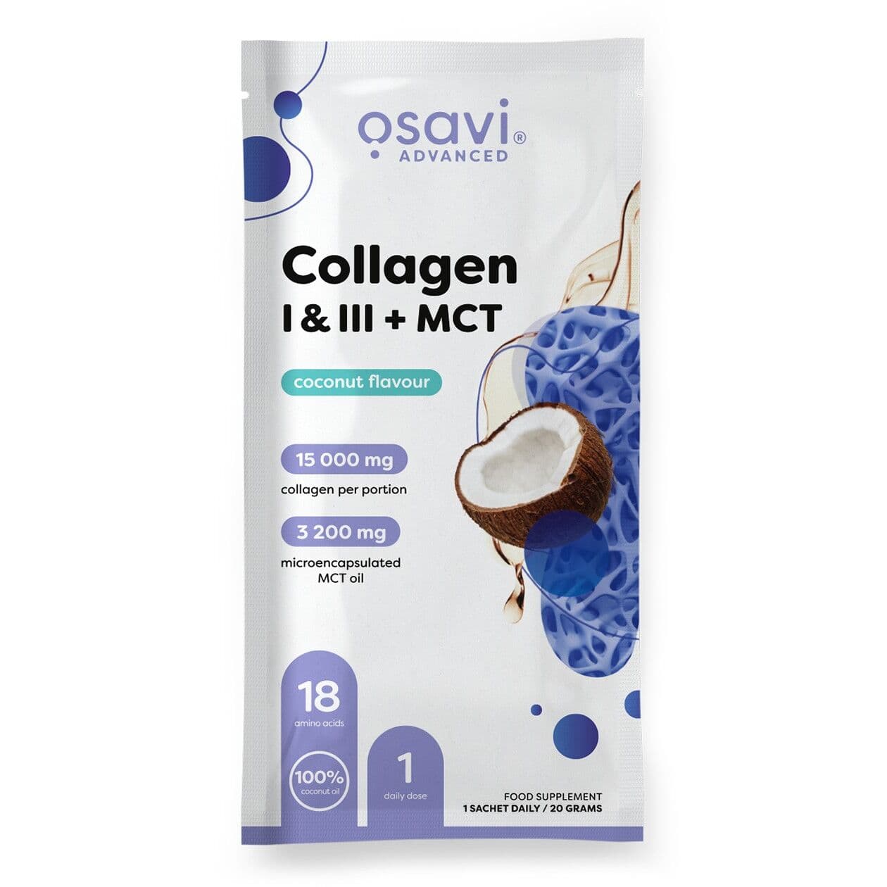 Osavi – Collagen I & III + MCT, Coconut – 20g (1 serving)