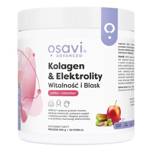OSAVI Collagen and Electrolytes Vitality and Radiance, apple-rhubarb (300 g)