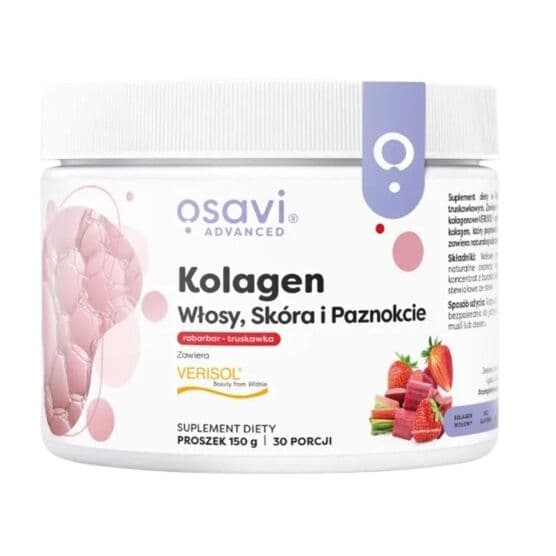 OSAVI Collagen, hair, skin & nails, rhubarb-strawberry (150 g / 5,291 oz.)