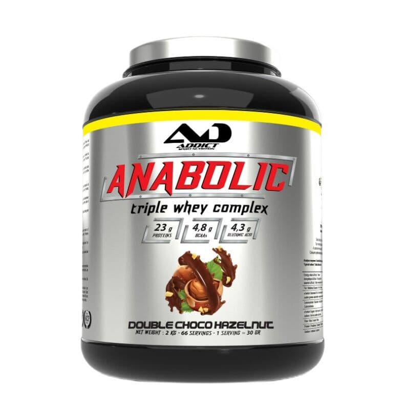 Addict Sport Nutrition – Anabolic Triple Whey Complex, Double Choco Hazelnut – 2000g