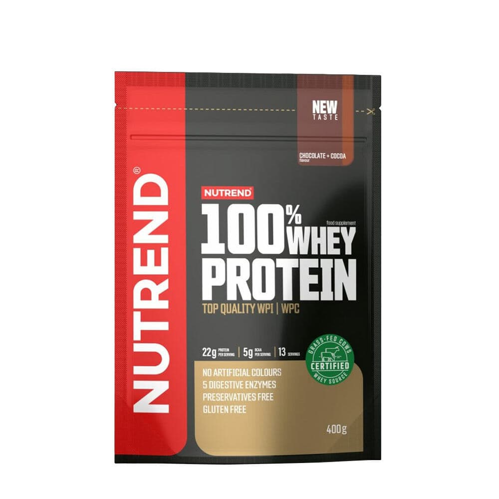 100% Whey Protein, Chocolate + Cocoa - 400g