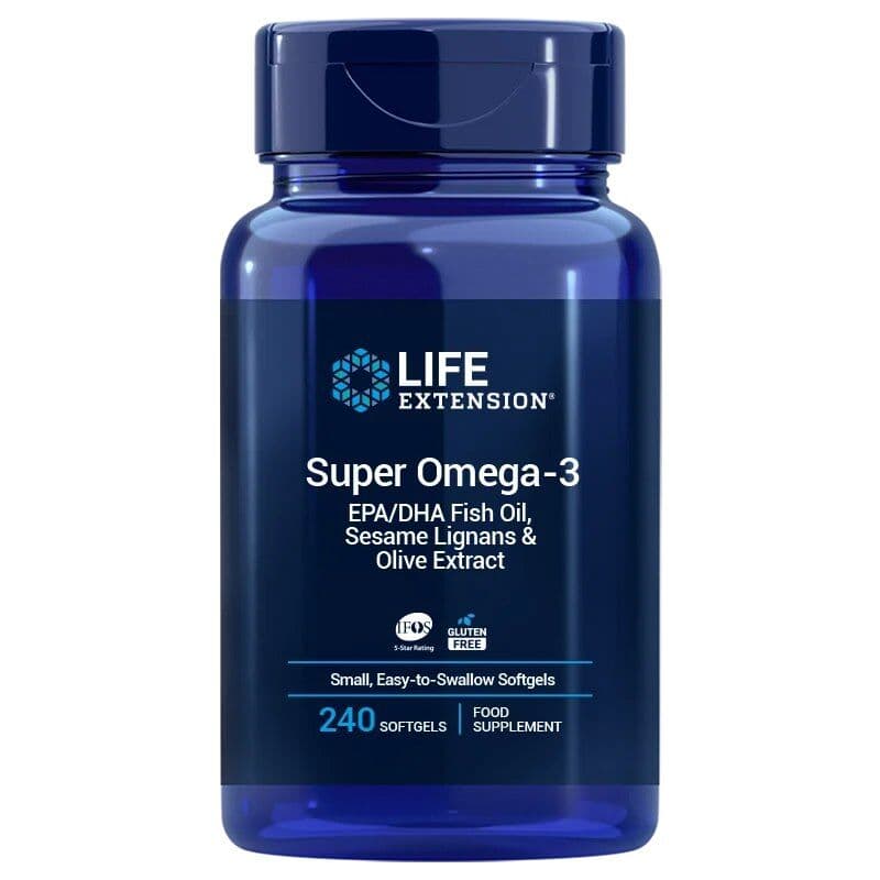 LIFE EXTENSION Super Omega-3 EPA/DHA with Sesame Lignans & Olive Extract EU version (240 easy-to-swallow sgels)