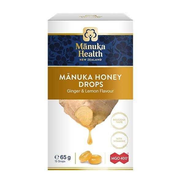MANUKA HEALTH Candies with Manuka Honey MGO™ 400+ and vitamin C, ginger and lemon flavor (65 g)