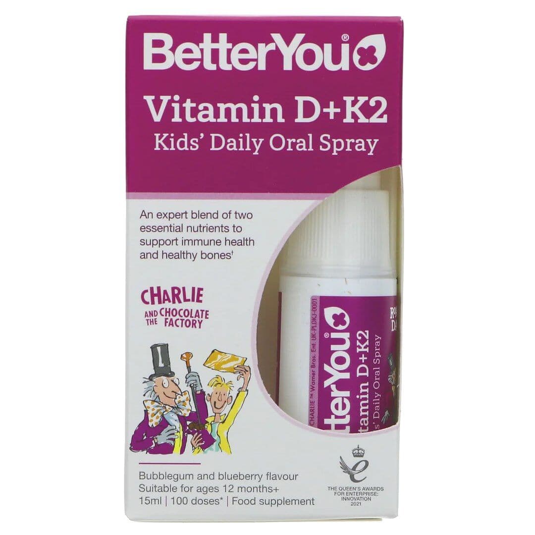Vitamin D+K2 Kid's Daily Oral Spray, Bubblegum & Blueberry – 15 ml