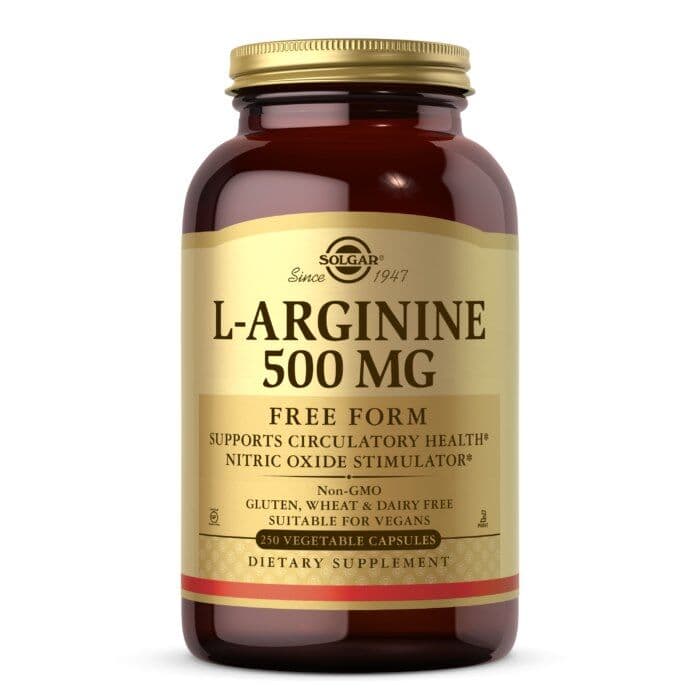 SOLGAR L-Arginine Free Form, 500 mg (250 capsules)