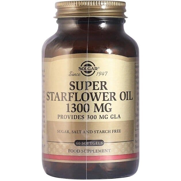 SOLGAR Super Starflower Oil 1300 mg – Olej z Ogórecznika (60 kaps.)