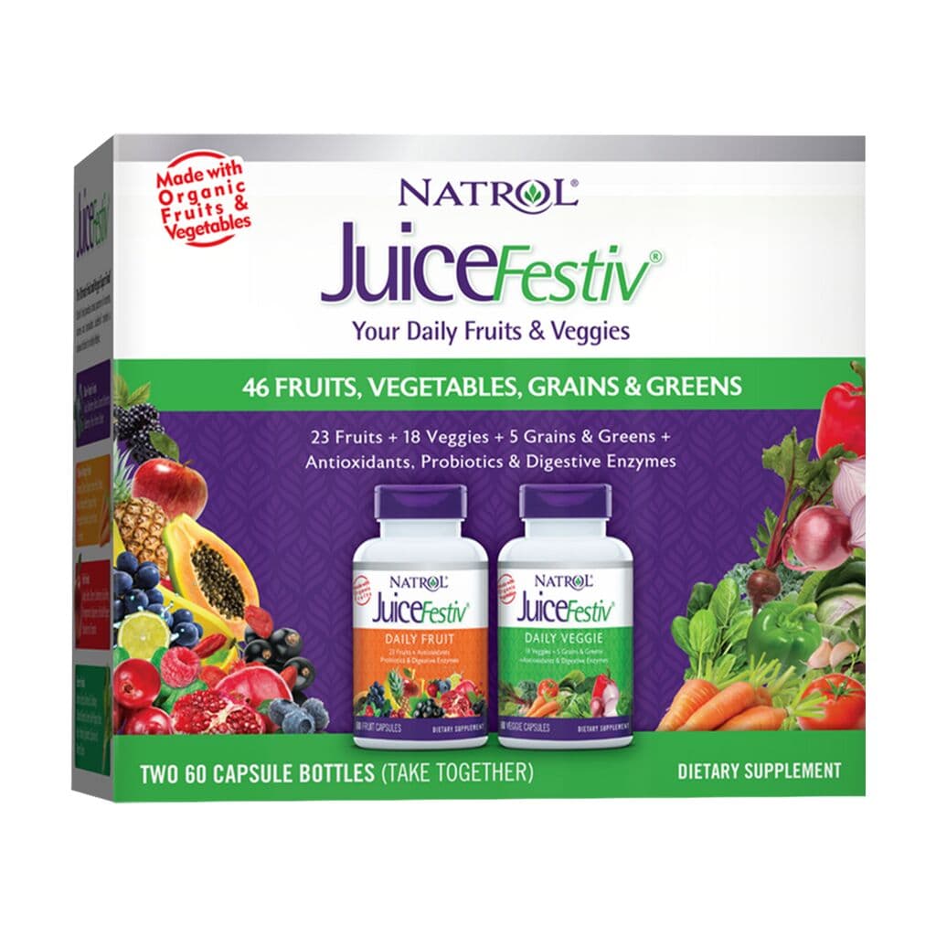JuiceFestiv, Daily Fruits & Veggies – 60 + 60 caps