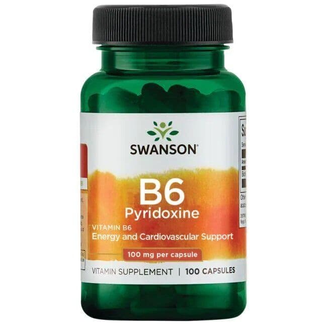 B6 Pyridoxine, 100mg – 100 caps