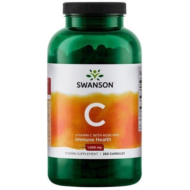 SWANSON Witamina C 1000 + dzika róża 250 kaps