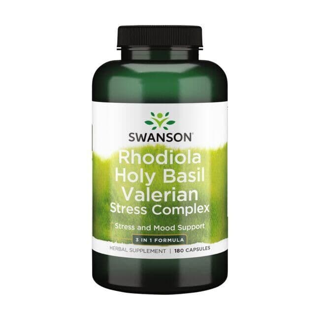 Rhodiola Holy Basil Valerian Stress Complex - 180 capsules