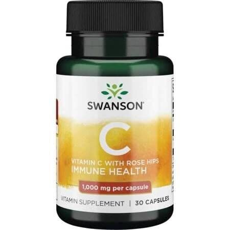 SWANSON Witamina C 1000 + Dzika Róża 30 kaps
