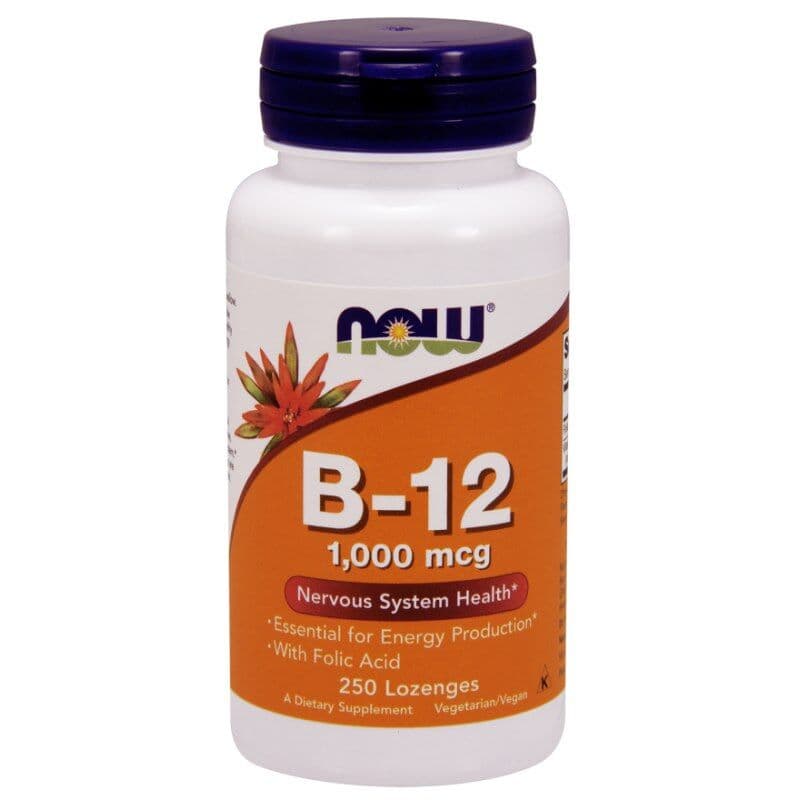 Vitamin B-12 with Folic Acid, 1000mcg - 250 lozenges