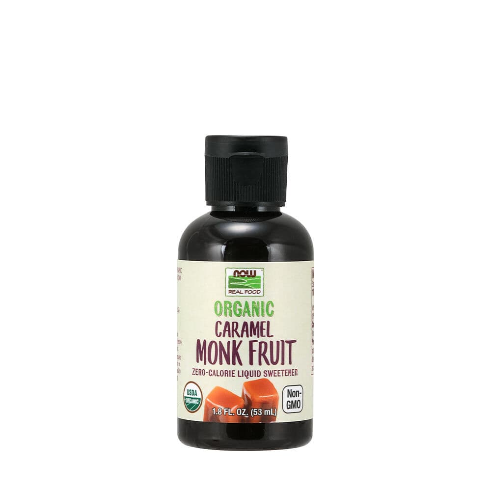 NOW Organic Liquid Monk Fruit - 1.8 fl oz (53 ml, Caramel)