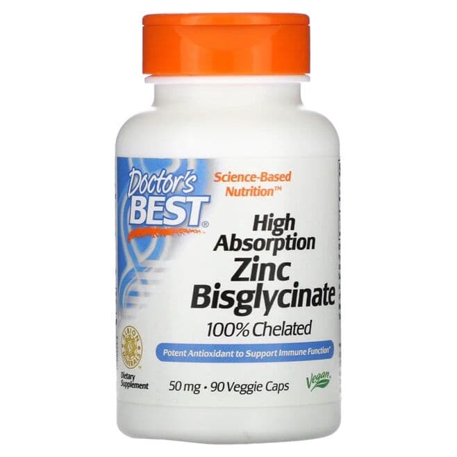 High Absorption Zinc Bisglycinate, 50mg – 90 vcaps