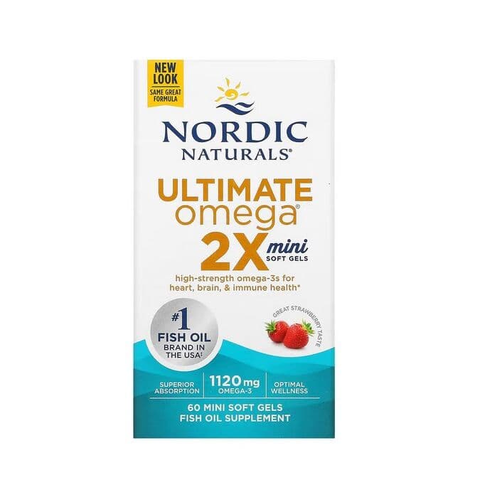 Ultimate Omega 2X Mini, 1120mg Strawberry - 60 mini softgels