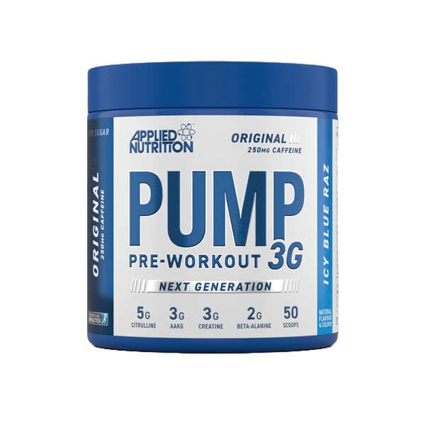 Pump 3G Pre-Workout, Icy Blue Raz – 375g