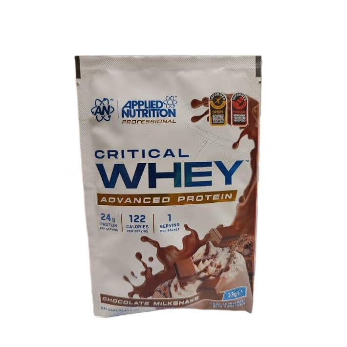 Applied Nutrition – Critical Whey, Chocolate Milkshake – 33g (1 portie)