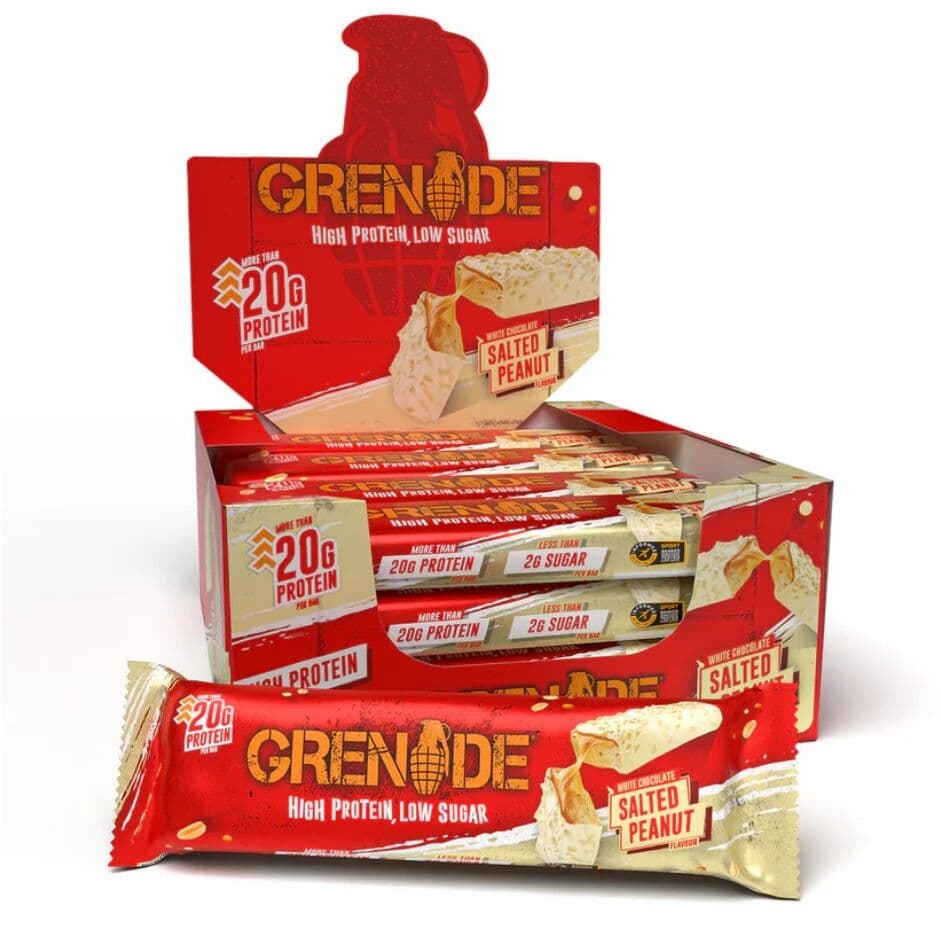 Grenade – Protein Bars, White Chocolate Salted Peanut (EAN 5060811386842) – 12 x 60g