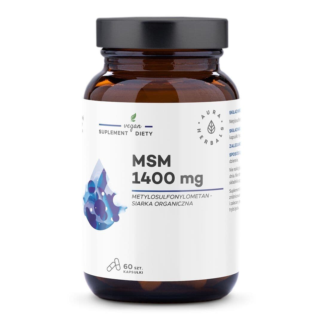AURA HERBALS MSM 1400 mg, organic sulphur (60 caps)
