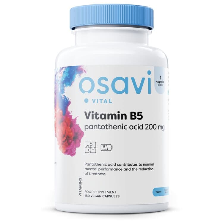 Vitamin B5 Pantothenic Acid, 200mg – 180 vegan caps