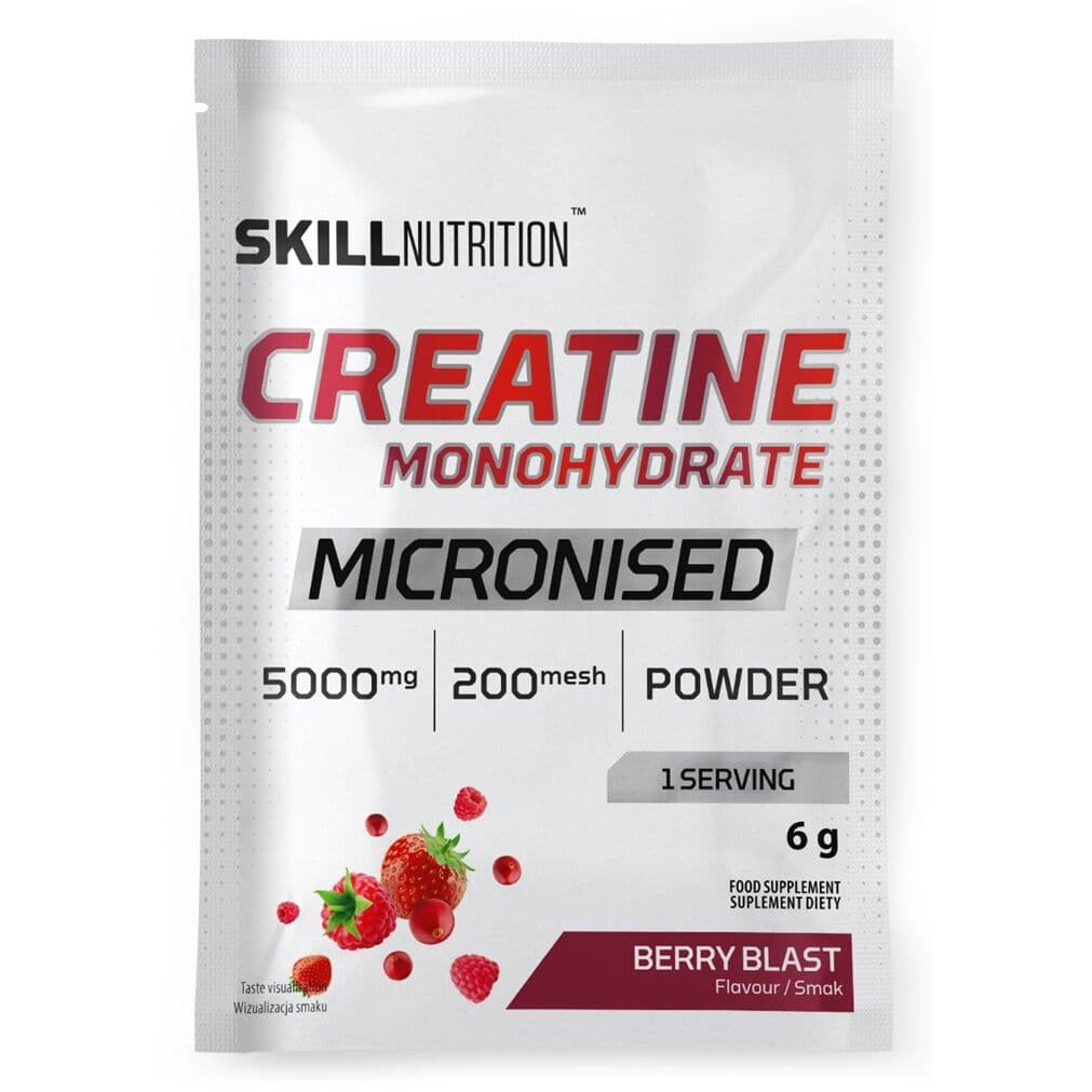 Skill Nutrition – Micronised Creatine Monohydrate, Berry Blast – 6g (1 portie)