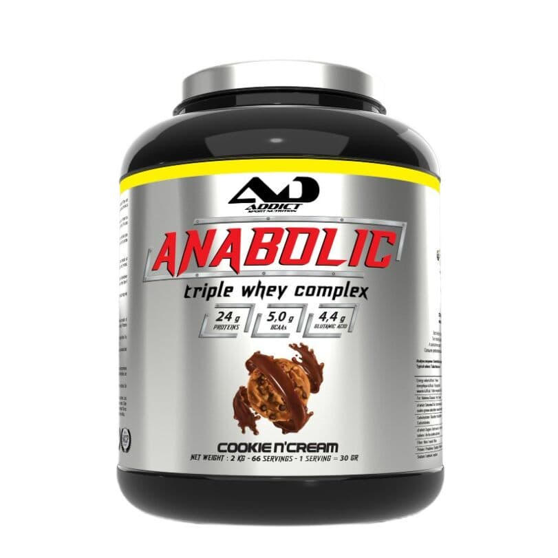 Addict Sport Nutrition – Anabolic Triple Whey Complex, Cookie N'Cream – 2000g