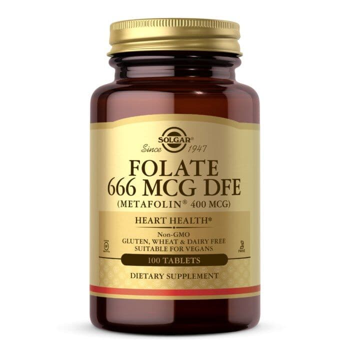 SOLGAR Folate (Metafolin), 400 mcg (100 tabs)
