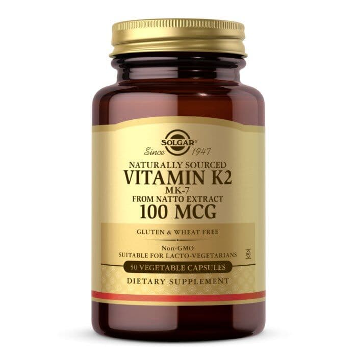 Naturligt K2-vitamin, 100 mcg – 50 kapsler
