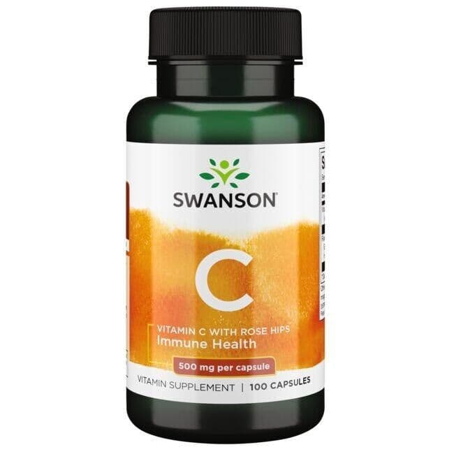 Vitamin C with Rose Hips Extract, 500mg – 100 caps