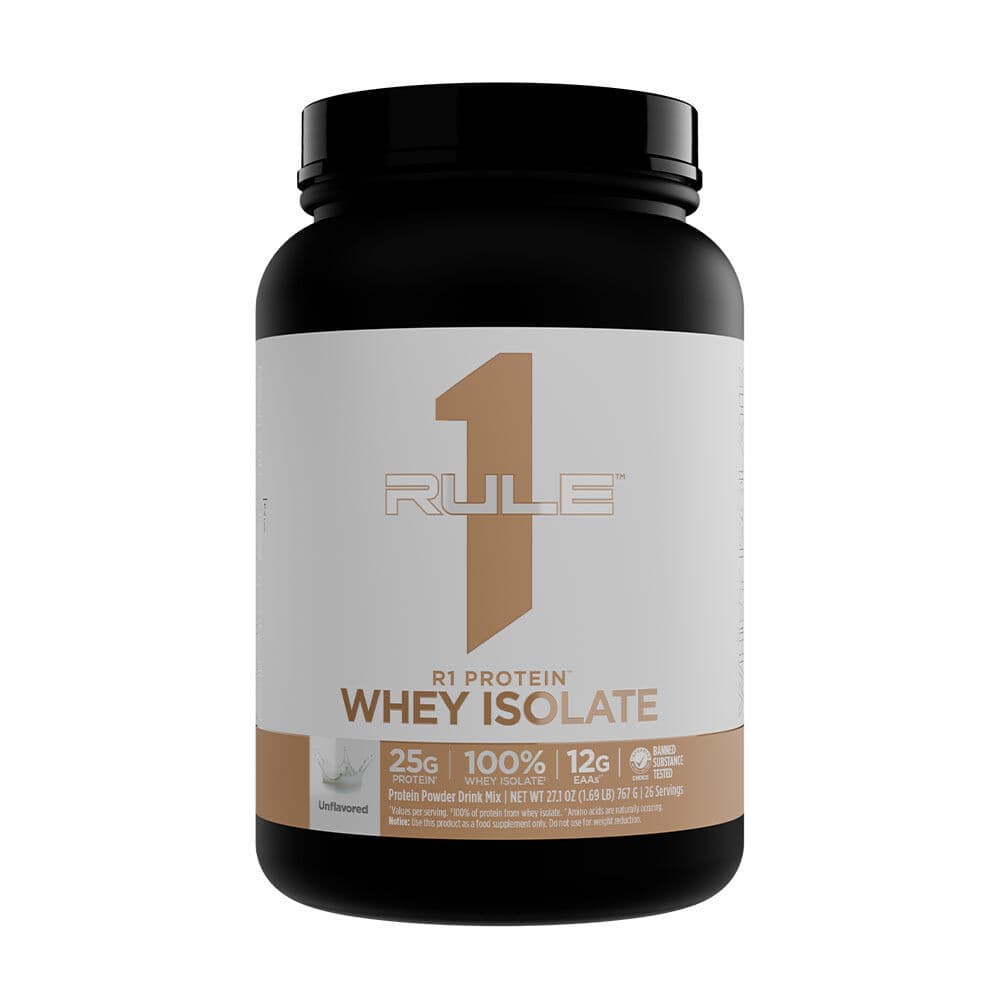 Rule1 Naturally Flavored R1 Protein Whey Isolate (1.5 lbs, Naturally Unflavored)