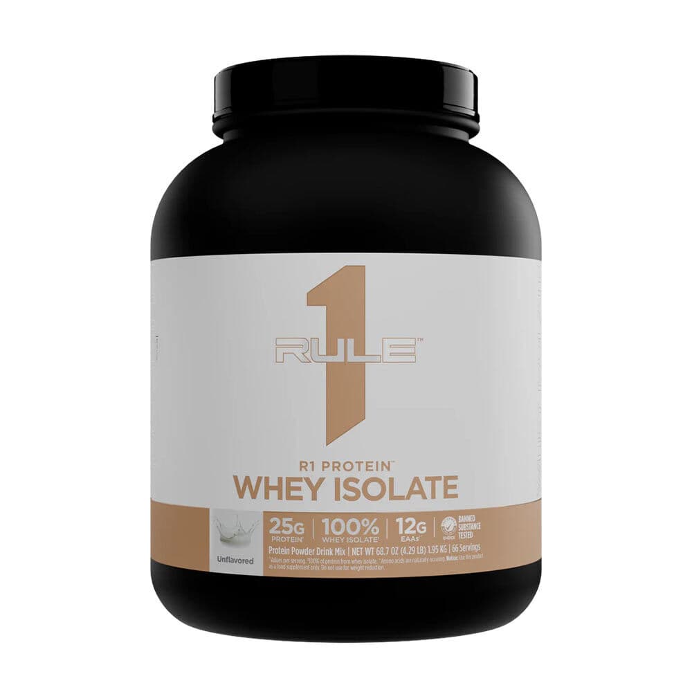 Rule1 Naturally Flavored R1 Protein Whey Isolate (4 lbs, Naturally Unflavored)