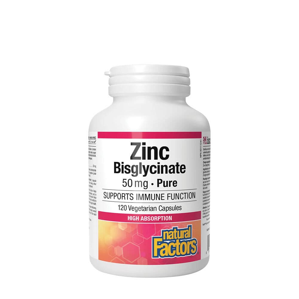 Natural Factors Zinc Bisglycinate 50 mg – 120 Capsules